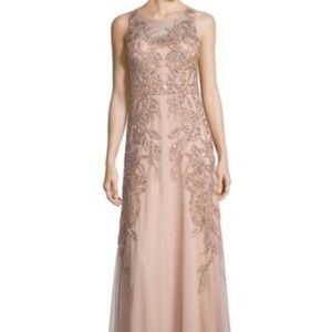 Adrianna Papell Rose Gold Vine Gown